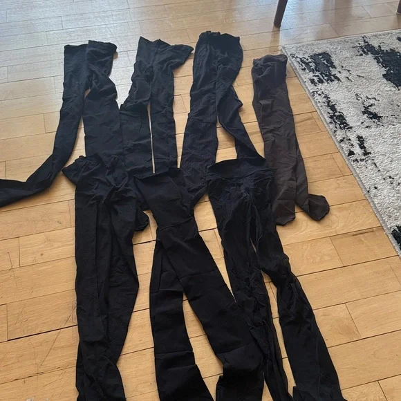 Set of 6 Black and 1 Brown Tights Collection
